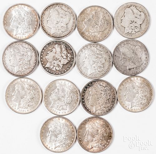 FOURTEEN MORGAN SILVER DOLLARS.Fourteen