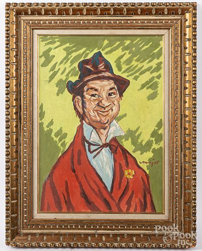 OIL ON BOARD CARICATURE OF A MANOil 3175a4