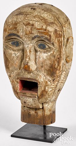 CARVED AND PAINTED CARNIVAL HEAD,