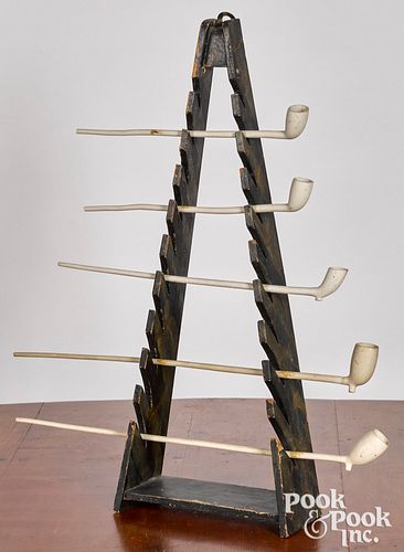 PAINTED PINE PIPE RACK, TOGETHER