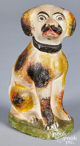 PENNSYLVANIA CHALKWARE DOG, 19TH