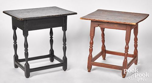 TWO DIMINUTIVE PAINTED TAVERN TABLESTwo