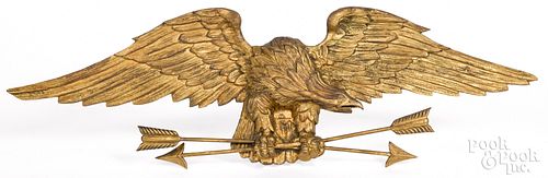CARVED AND GILDED EAGLE WALL PLAQUE,