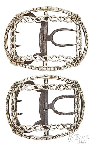 PAIR OF SILVER SHOE BUCKLES, 18TH