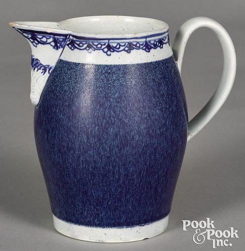 MOCHA PITCHER, WITH SPECKLED BLUE