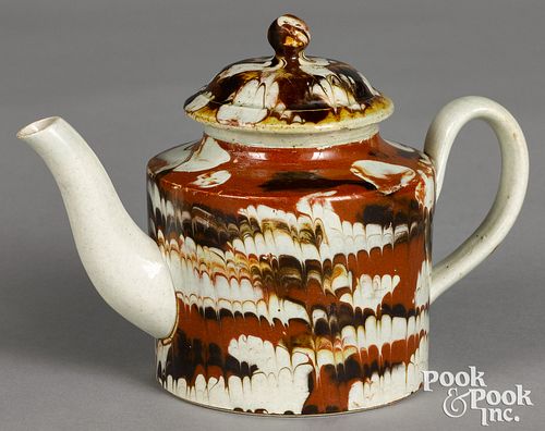 SMALL MOCHA TEAPOT, WITH MARBLEIZED