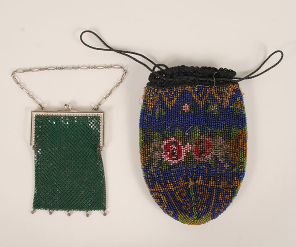 Two purses, one mesh, one beaded;