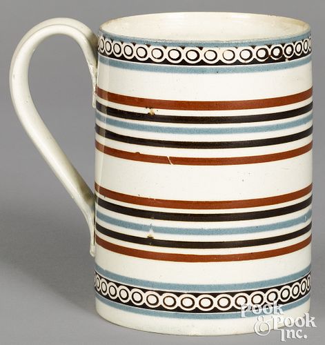 MOCHA MUG, WITH BLUE AND BROWN STRIPESMocha