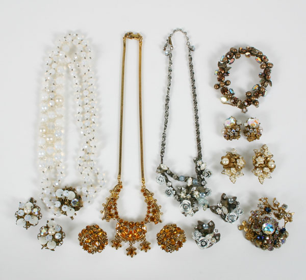 Vintage costume jewelry ten pc.