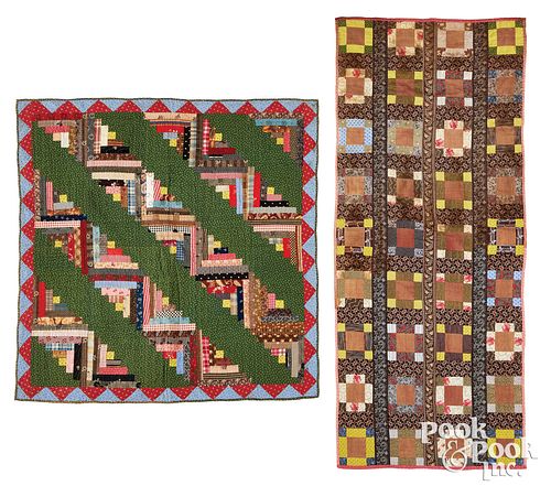 TWO PIECED CRIB QUILTS, LATE 19TH