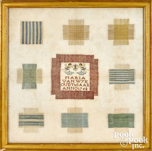 DUTCH DARNING SAMPLER, DATED 1762Dutch