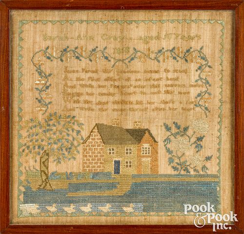 AMERICAN SILK ON LINEN HOUSE SAMPLER,