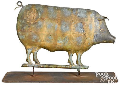 SWELL BODIED COPPER PIG WEATHERVANE  317829