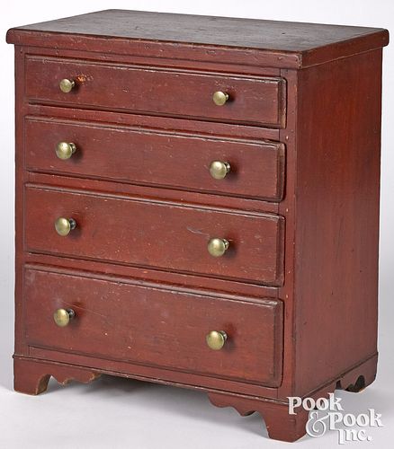 MINIATURE PAINTED PINE CHEST OF 317824
