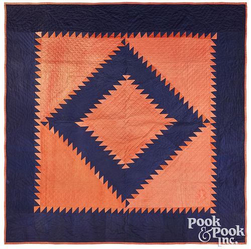 SAWTOOTH DIAMOND IN SQUARE QUILT, EARLY