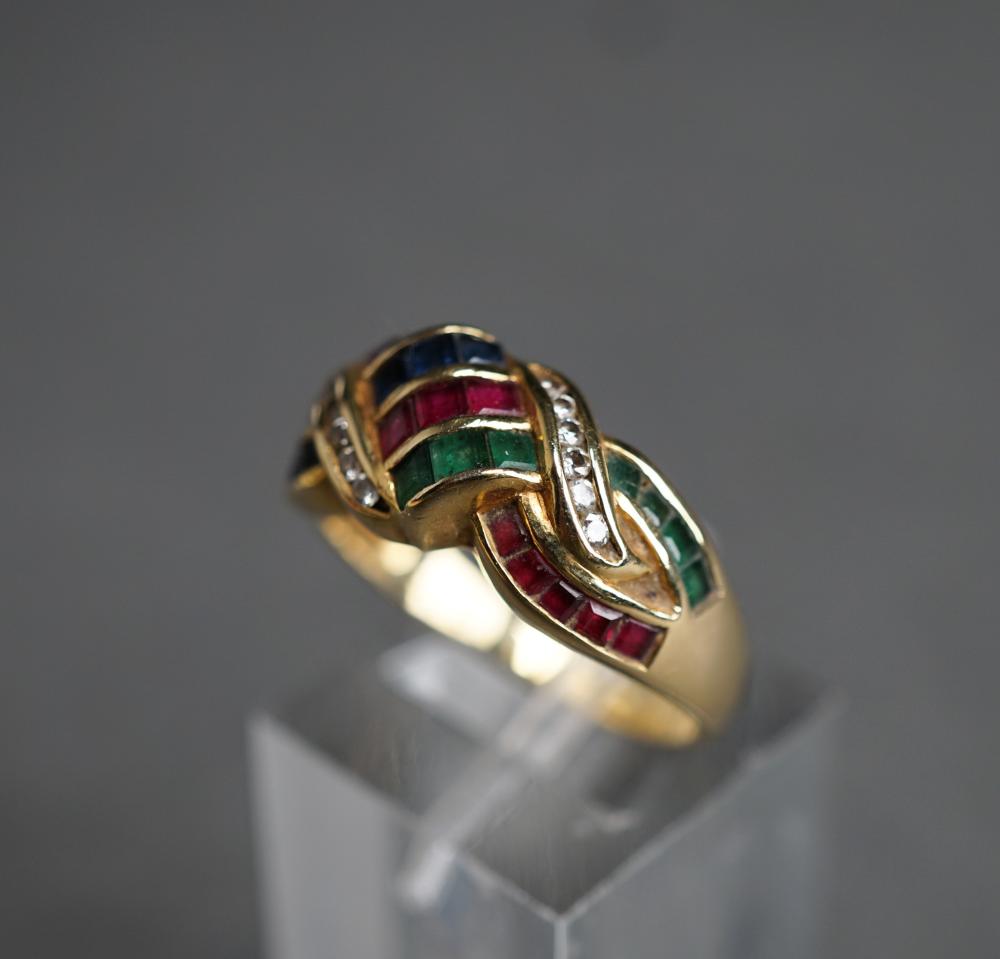 18 KARAT YELLOW GOLD RUBY EMERALD  31797d