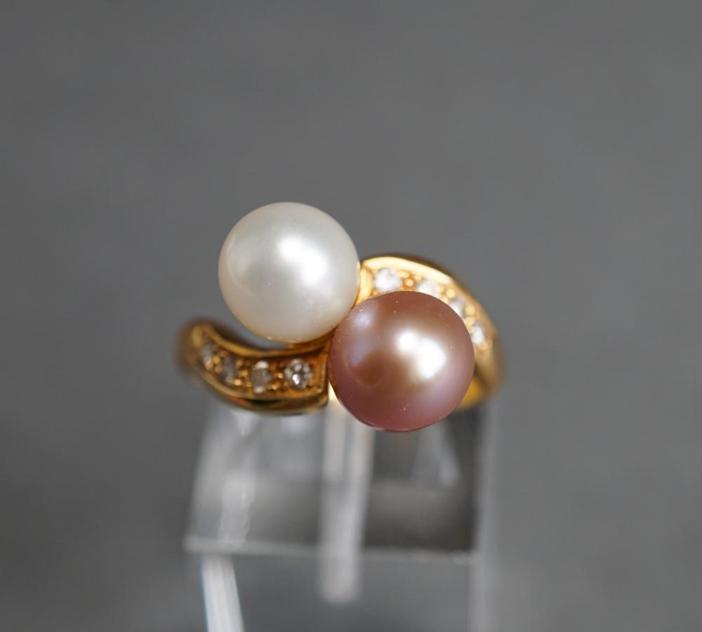 18 KARAT YELLOW GOLD TWIN PEARL 31797a