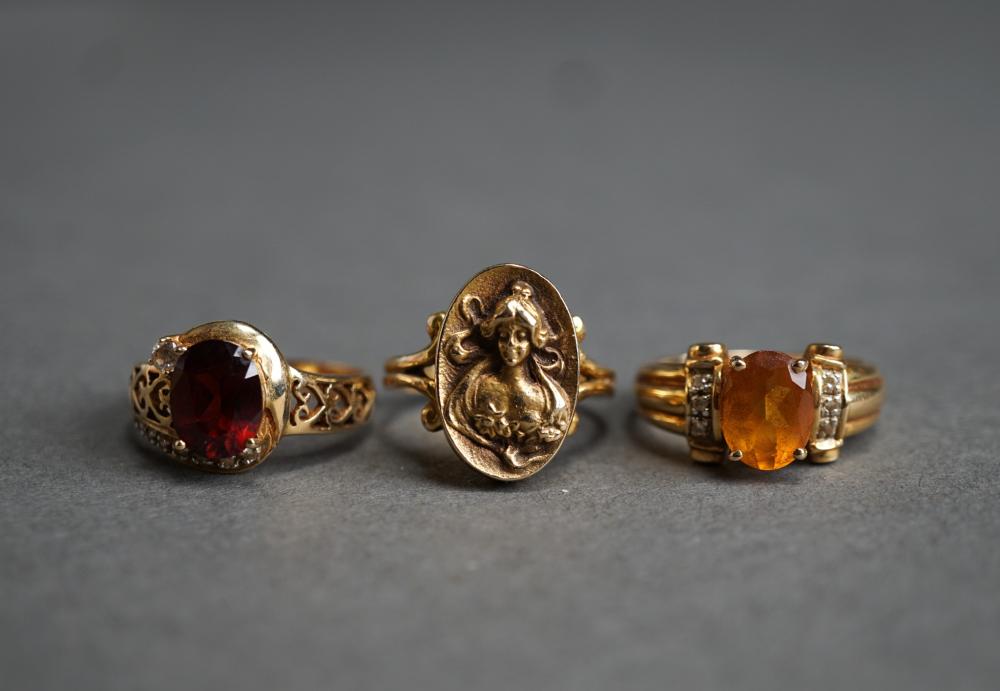 14-KARAT YELLOW-GOLD RING AND TWO