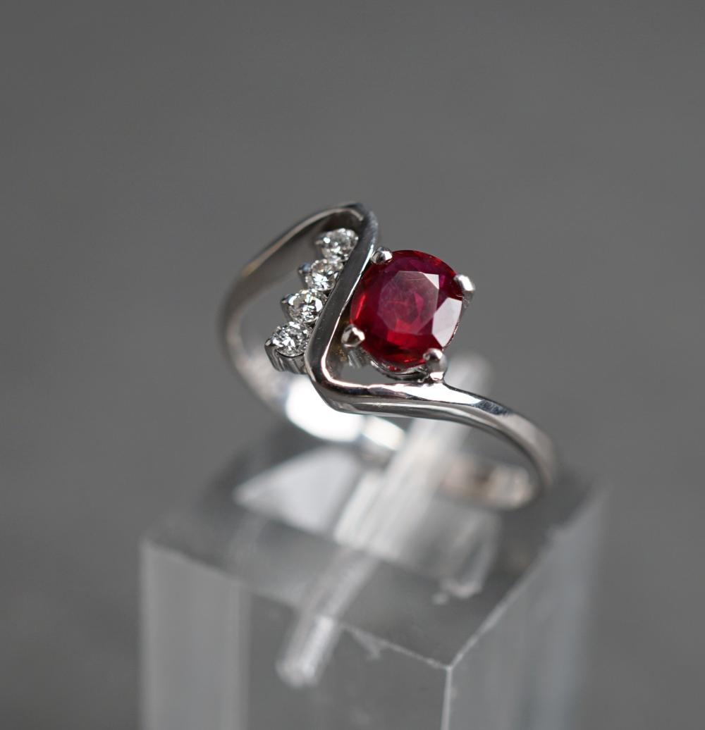 18-KARAT WHITE-GOLD, RUBY AND DIAMOND