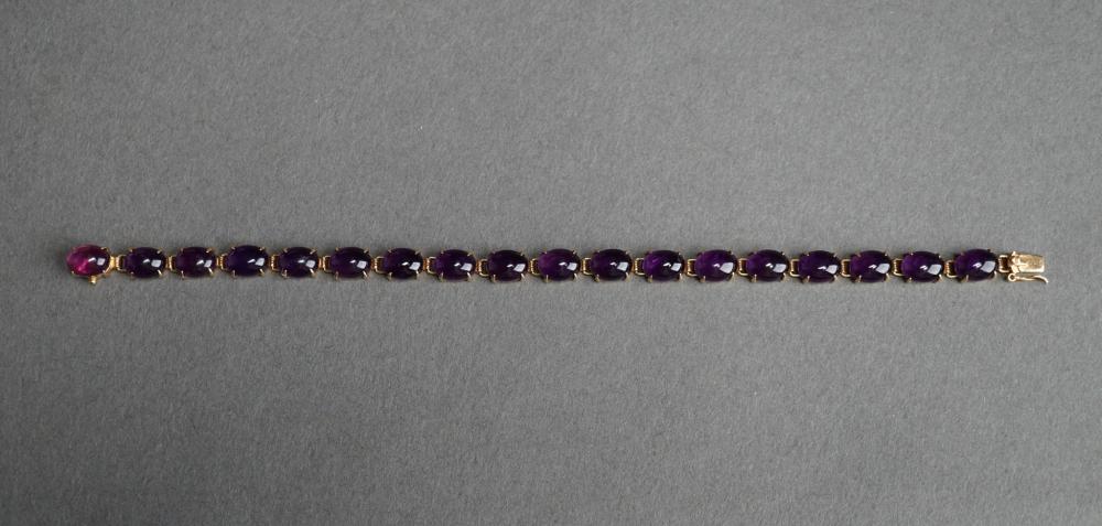 14-KARAT YELLOW-GOLD AND CABOCHON AMETHYST