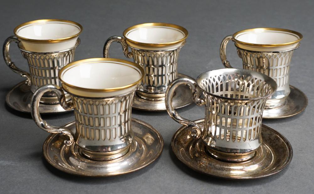 FIVE STERLING DEMITASSE HOUSINGS 3179bc