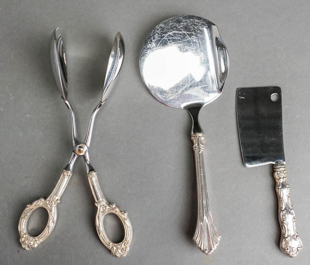 THREE STERLING SILVER HANDLED FLAT