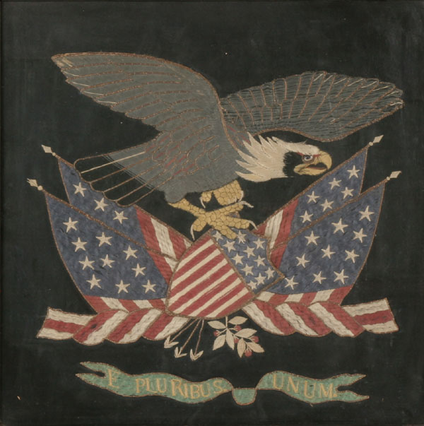 Export patriotic silk embroidered eagle