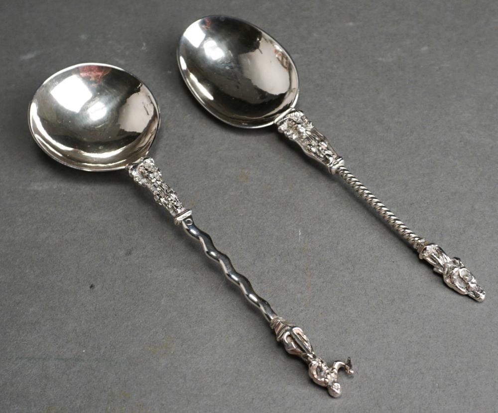 TWO ENGLISH SILVER APOSTLE SPOONS 20TH