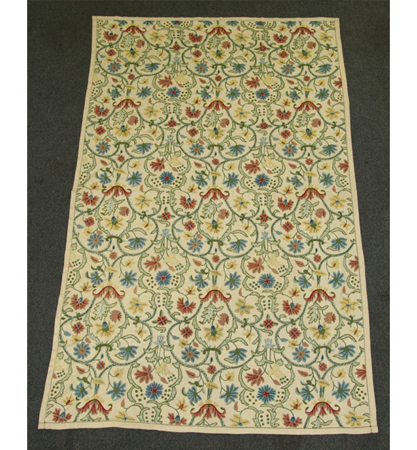 Crewel work carpet cover vibrant 4f29b