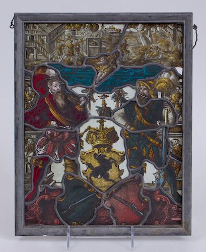 TWO SWISS STAINED GLASS HERALDIC