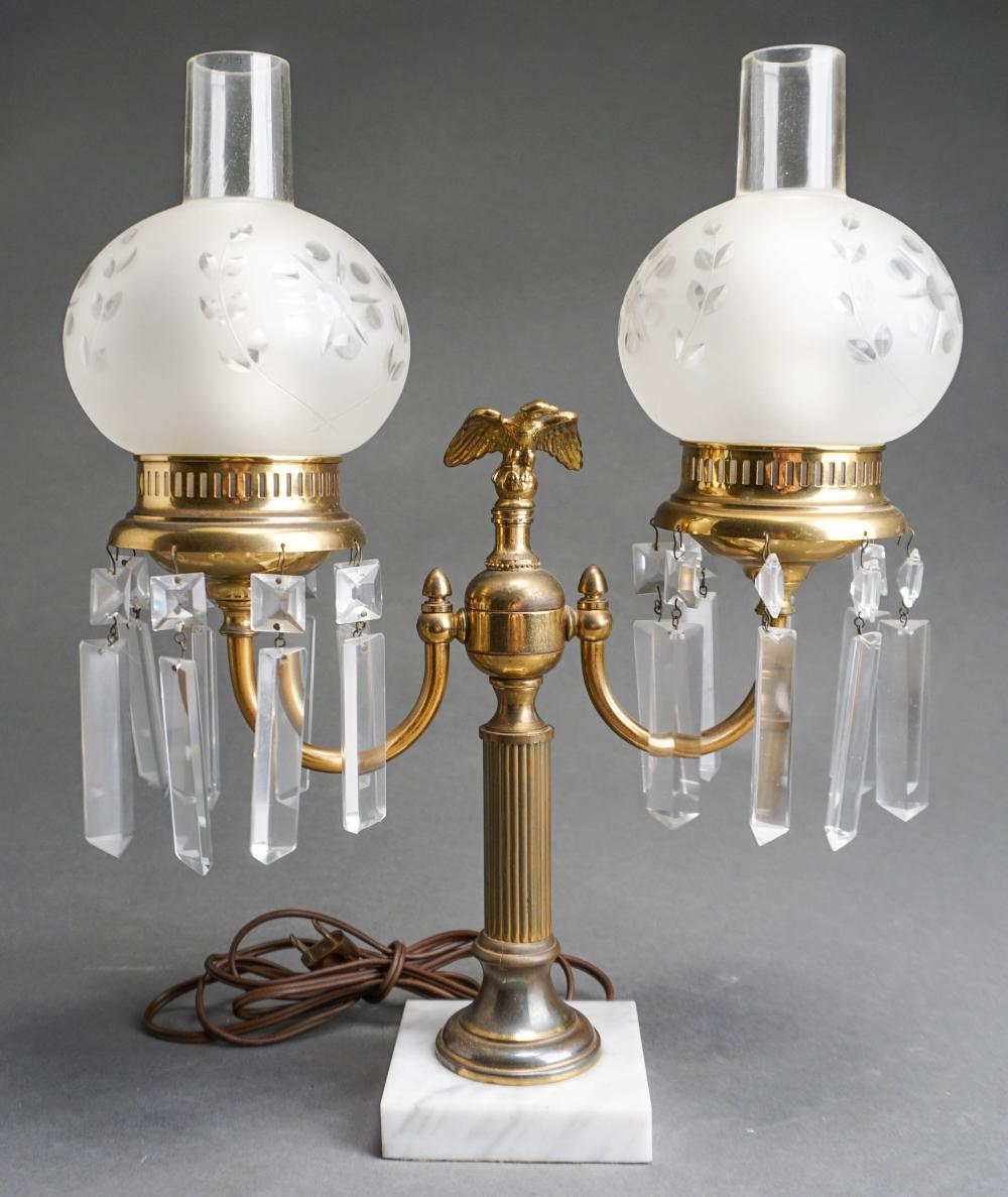 FEDERAL STYLE PATINATED METAL TWO-LIGHT