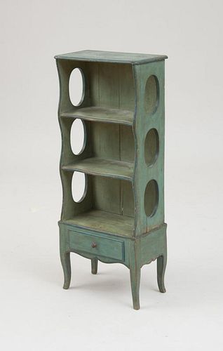 FRENCH GREEN PAINTED FOUR-TIERED