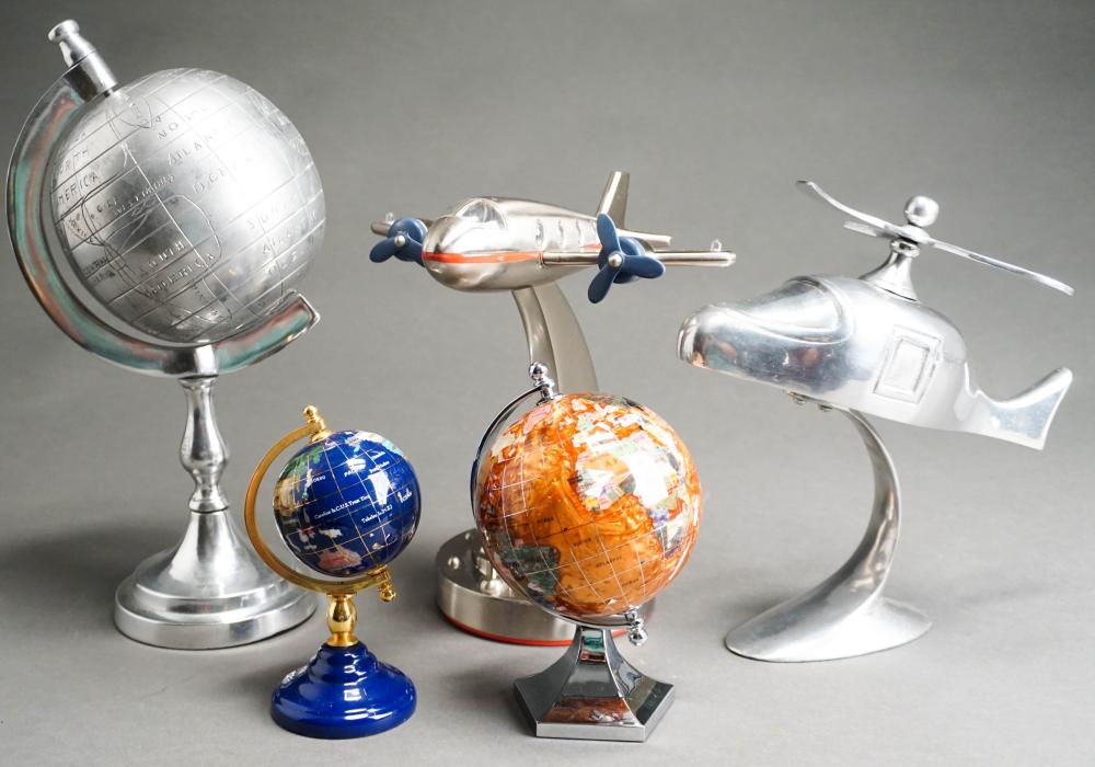 COLLECTION OF FIVE GLOBE AND AIRCRAFT