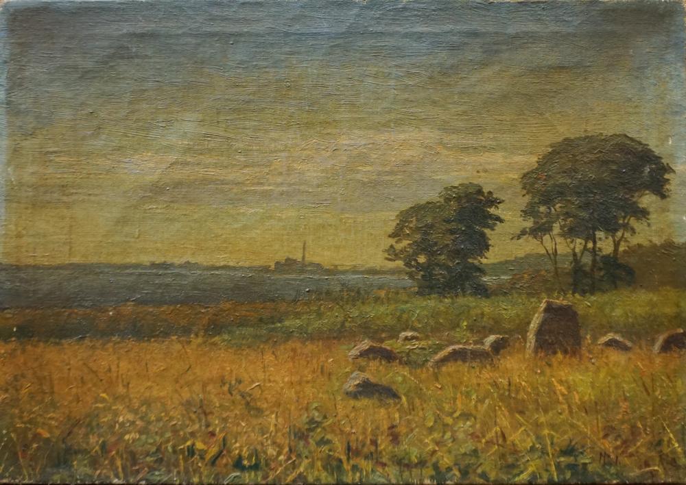 20TH CENTURY SCHOOL, GRASSY LANDSCAPE,