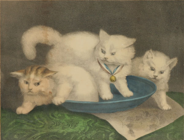 Currier & Ives The Three White Kittens