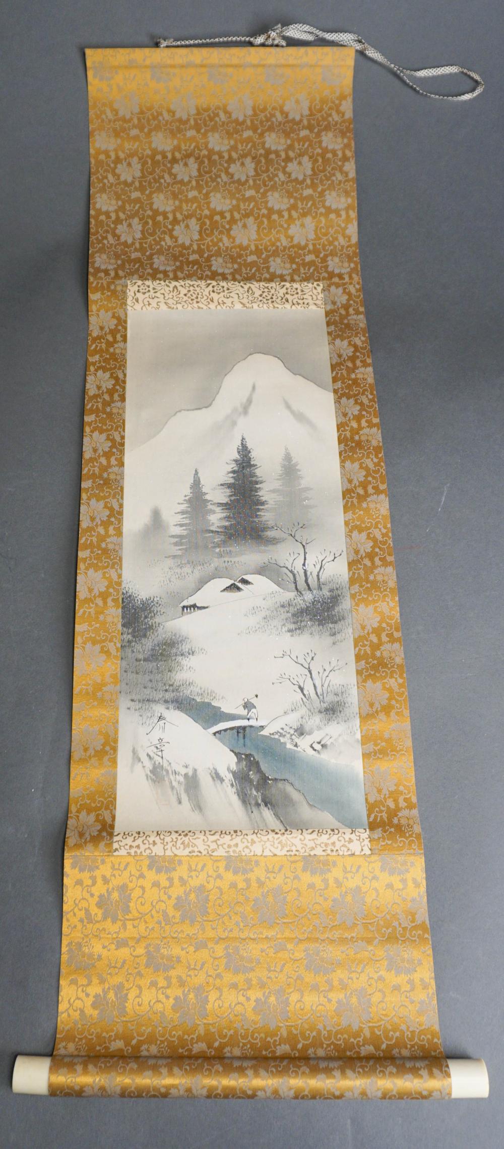 JAPANESE HANGING SCROLL INK AND 317bcd