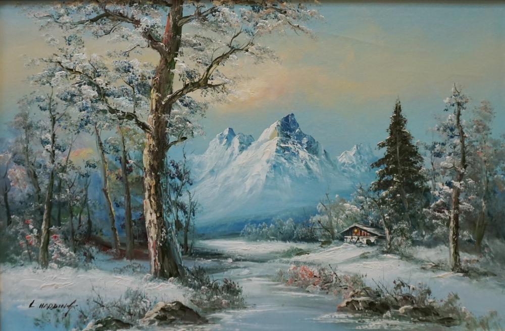 L HARDING ALPINE WINTER LANDSCAPE  317bef