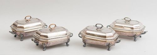 SET OF FOUR ENGLISH CRESTED SILVER PLATED 317c0b