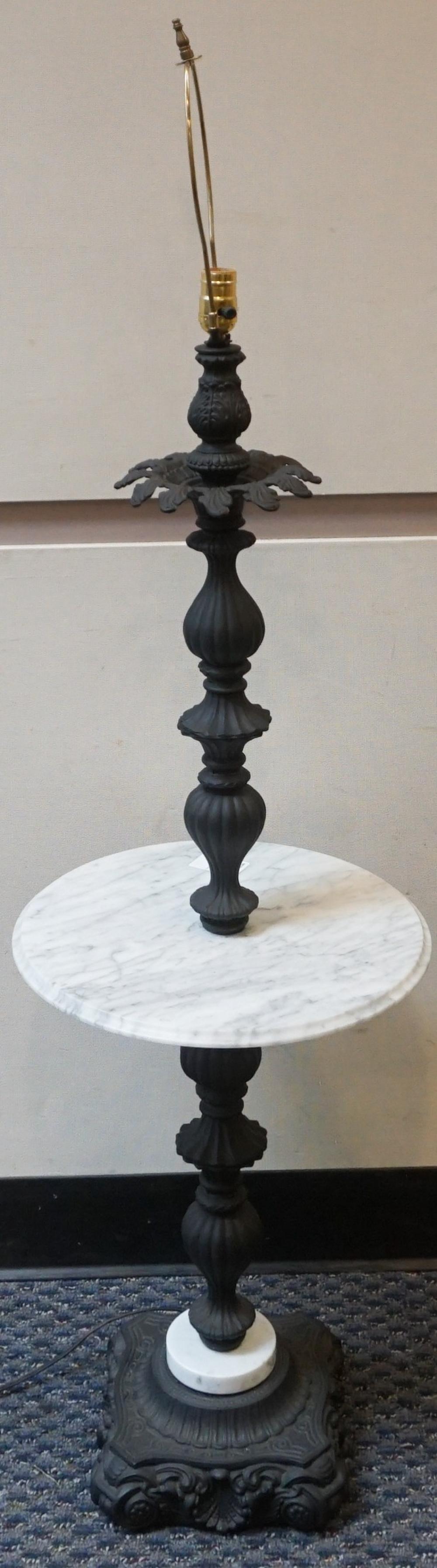 BLACK PAINTED METAL AND MARBLE 317c79