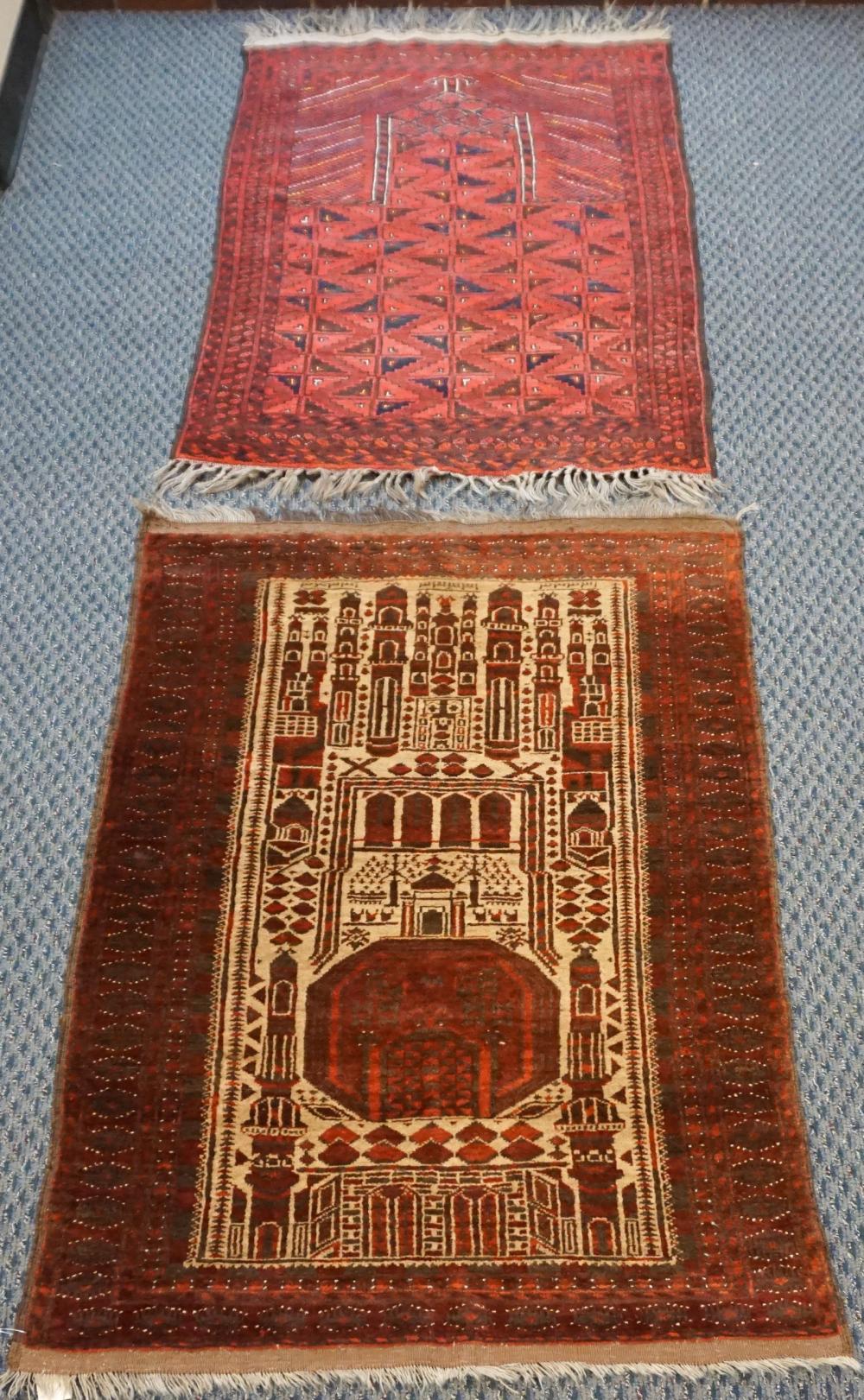 TWO TURKOMAN PRAYER RUGS 4 FT 317c94