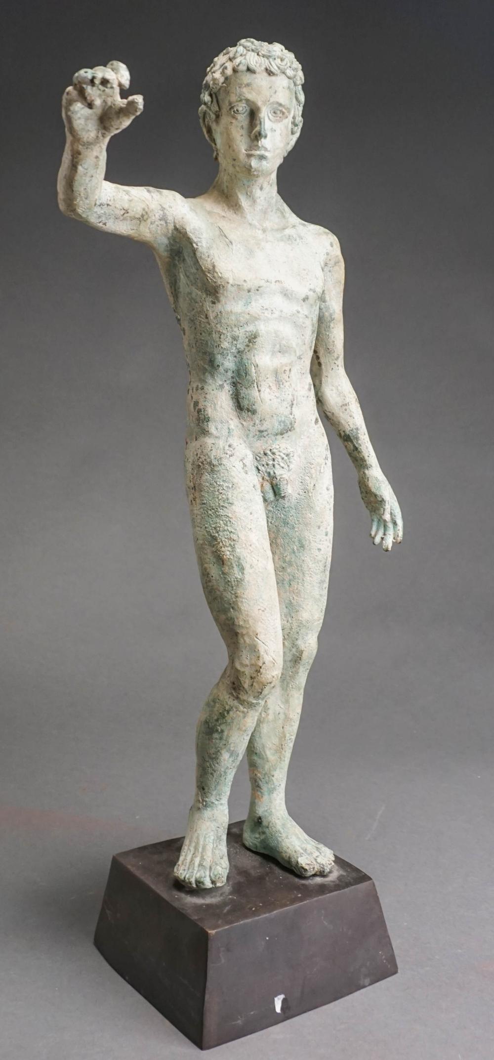 VERDIGRIS BRONZE FIGURE OF NUDE