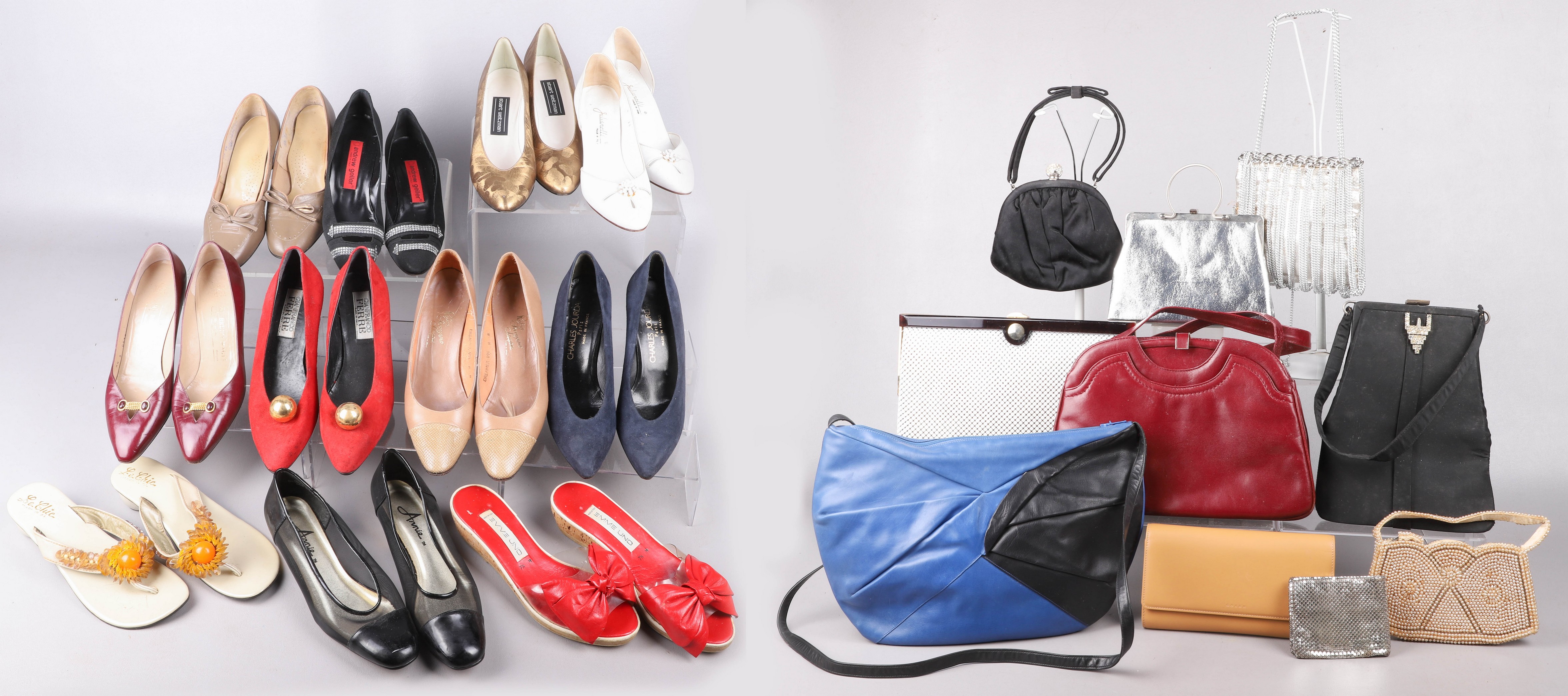 Vintage shoe and purse grouping