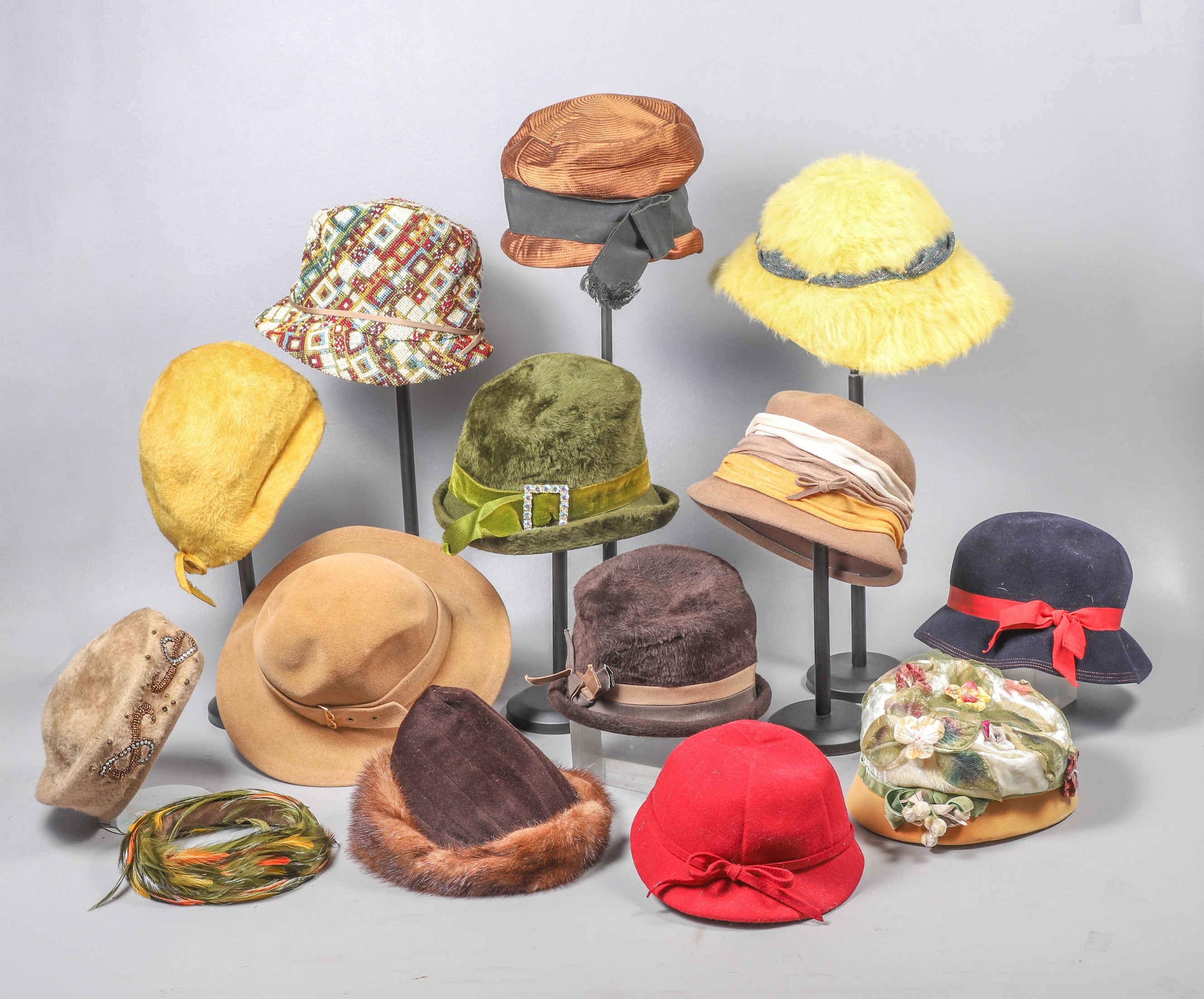 50s-70s Vintage hat grouping to include