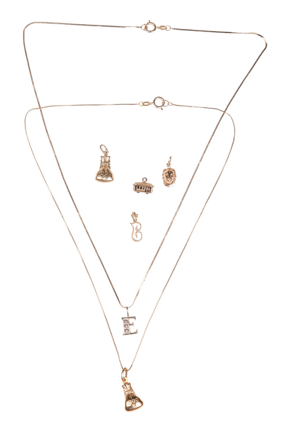 (8) 14K Charms and necklaces to