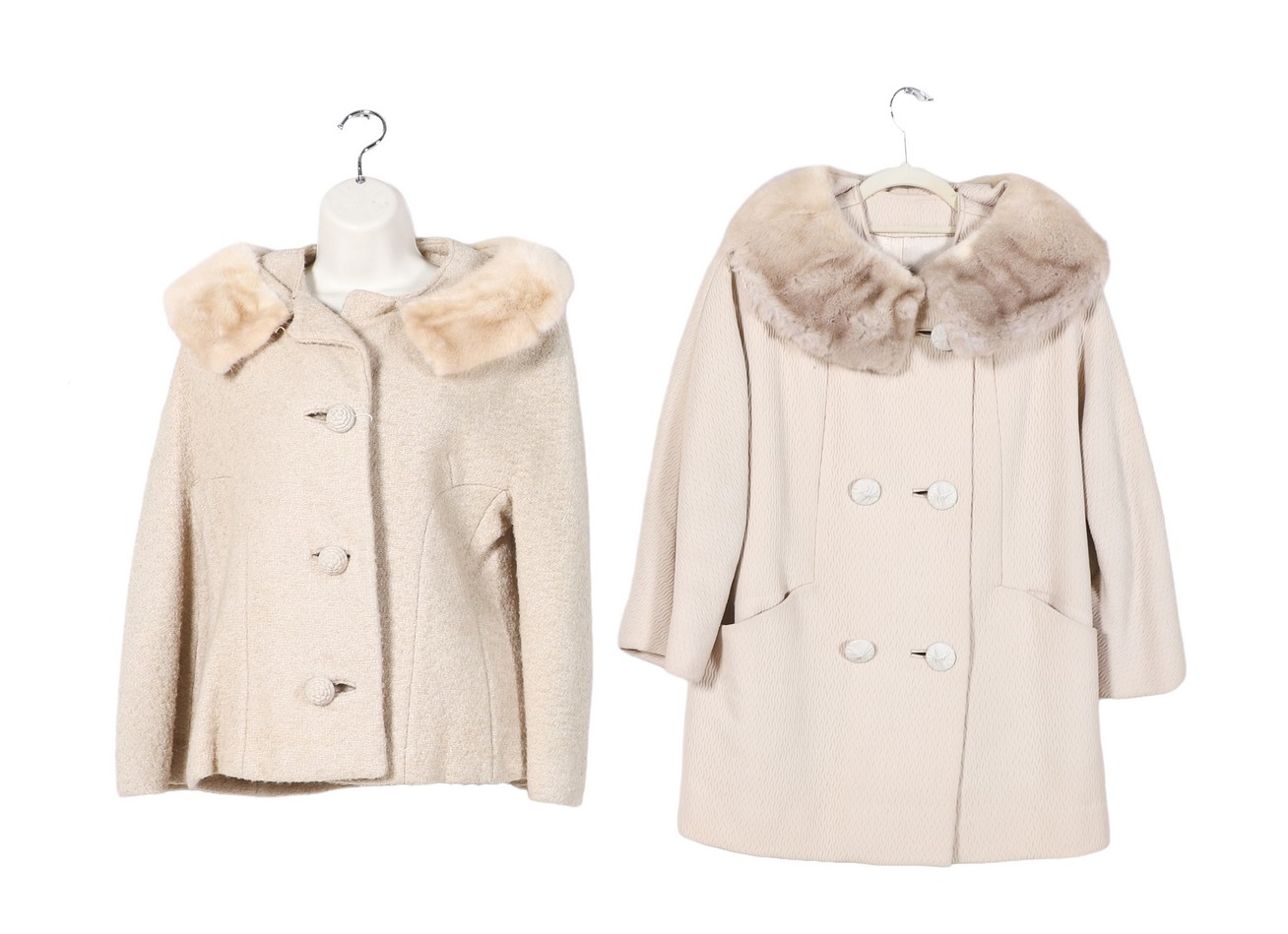 (2) Mink collar 1960's coats to