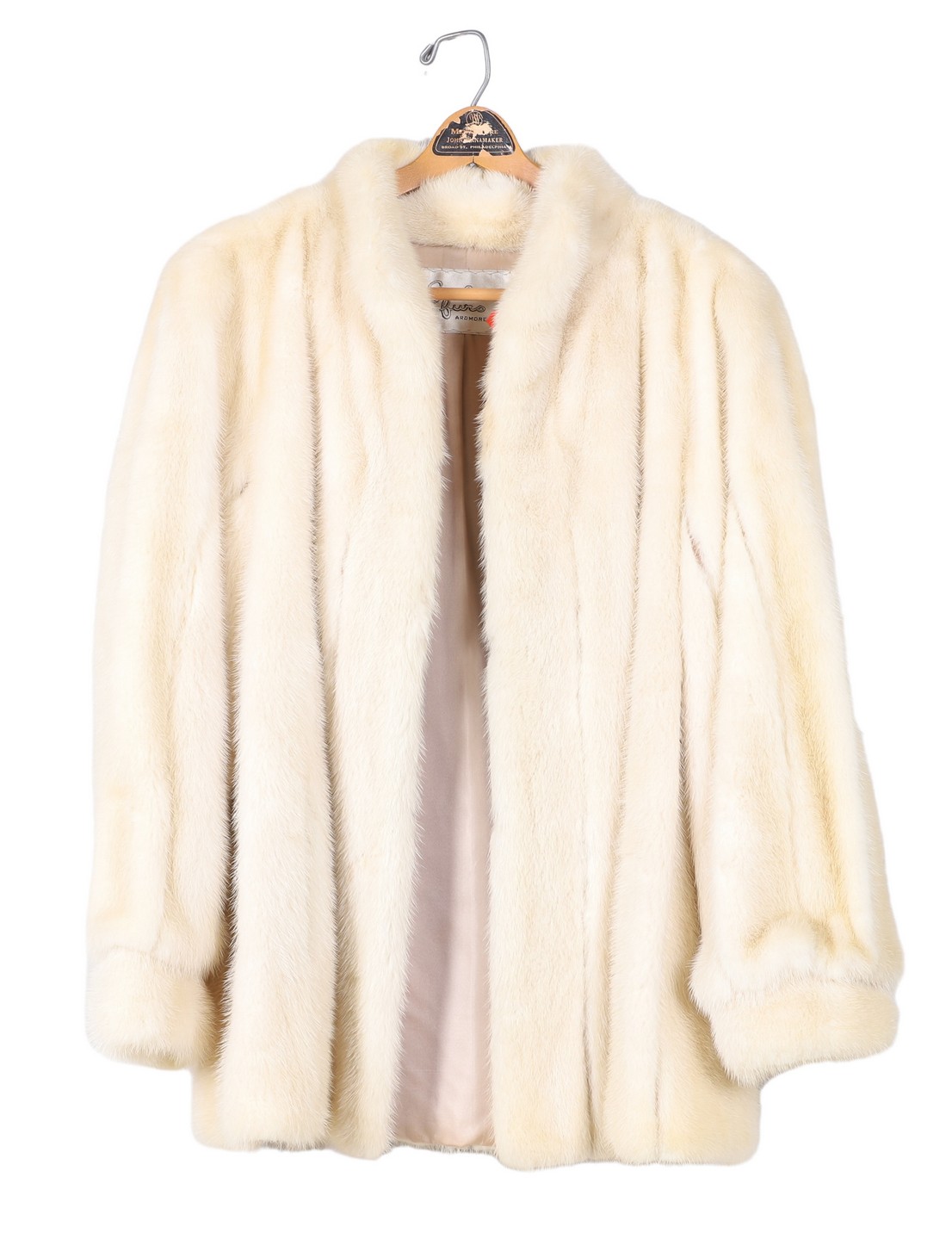 Gaylon Furs cream mink coat, silk