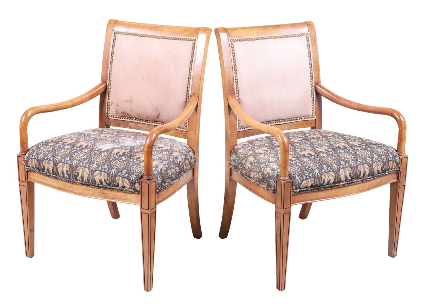 Pair Regency style upholstered