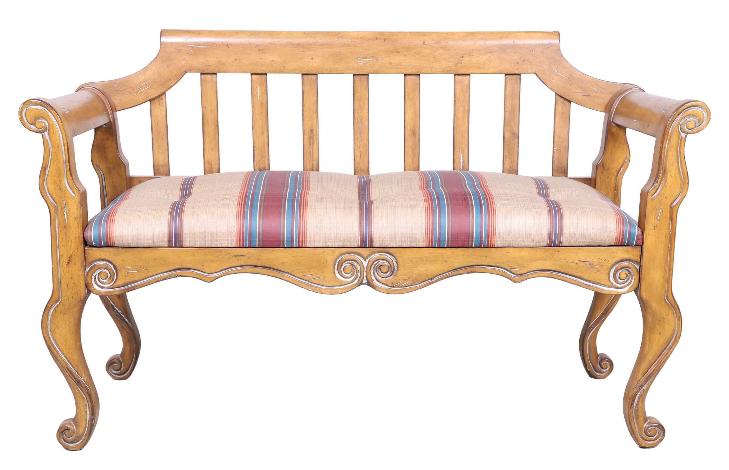 Contemporary upholstered hall bench,