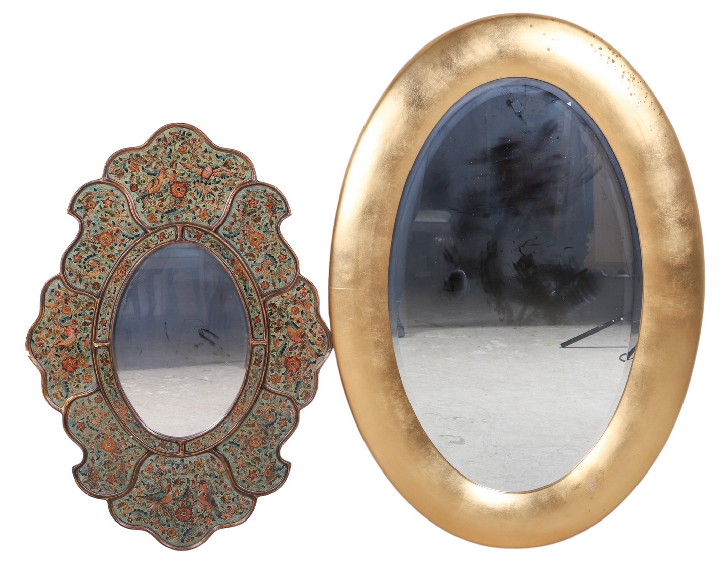 (2) Contemporary hanging wall mirrors,