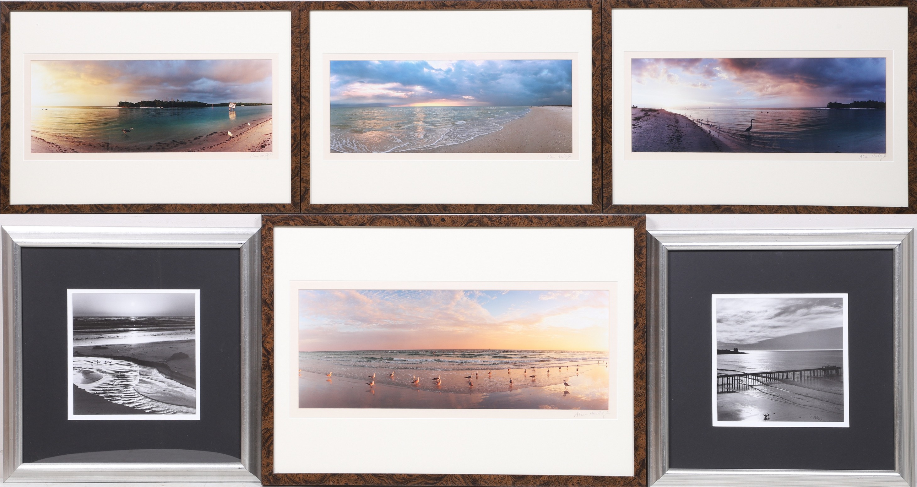 (6) Framed prints, c/o 6 beach